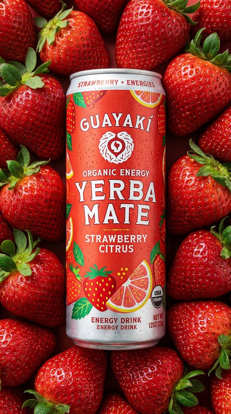 Strawberry Citrus Yerba Mate Beverage