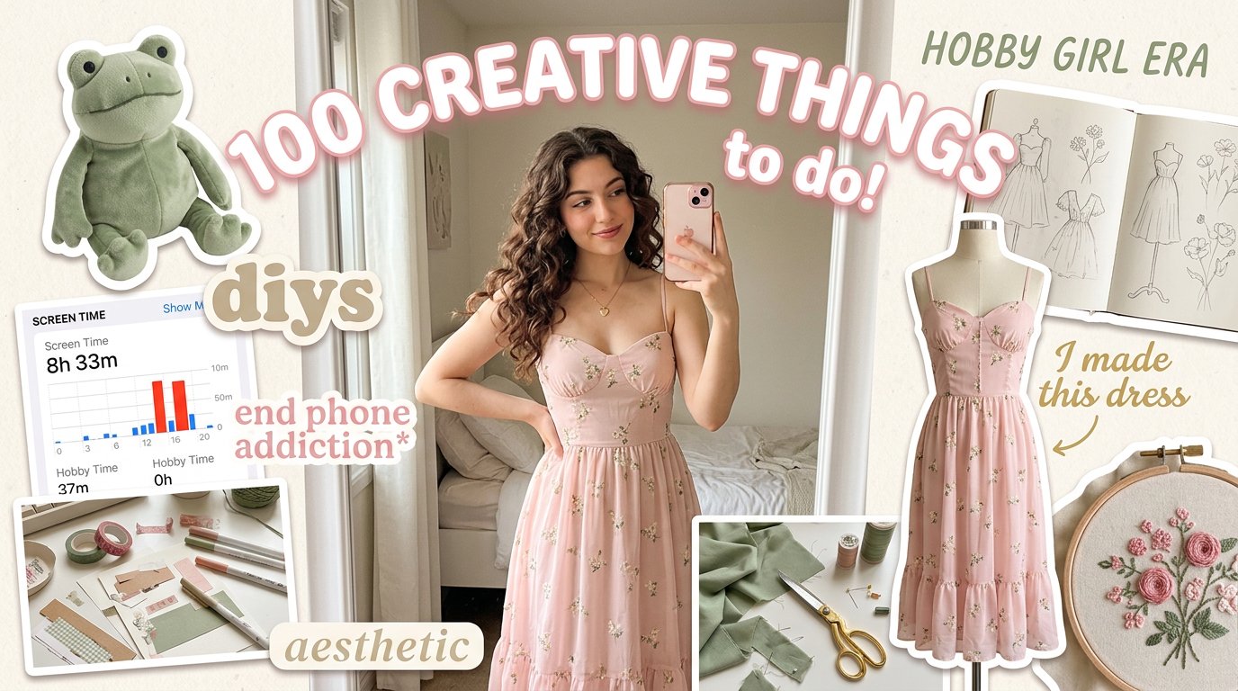 Aesthetic Hobby Girl Collage Youtube Thumbnail