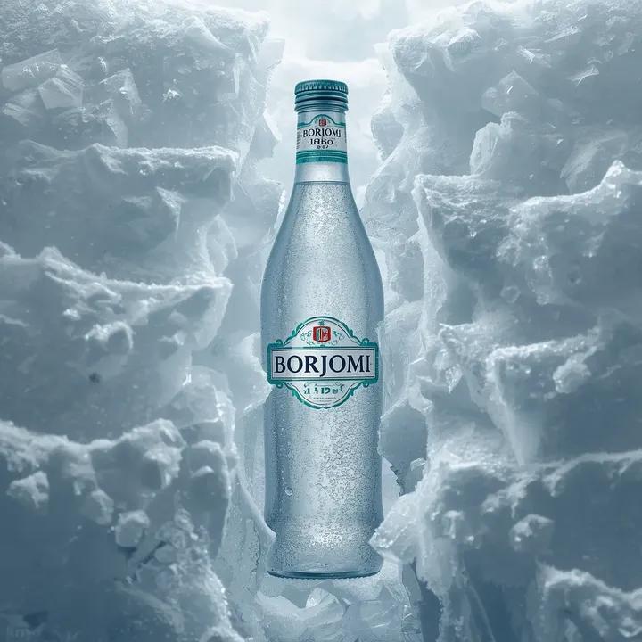 Hyperrealistic Product Photography Prompt (Borjomi Water)