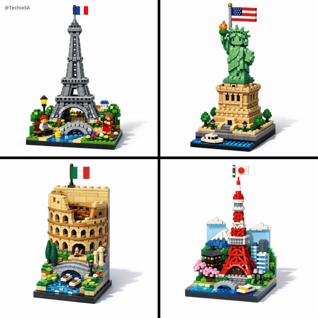 A vertical LEGO diorama showing