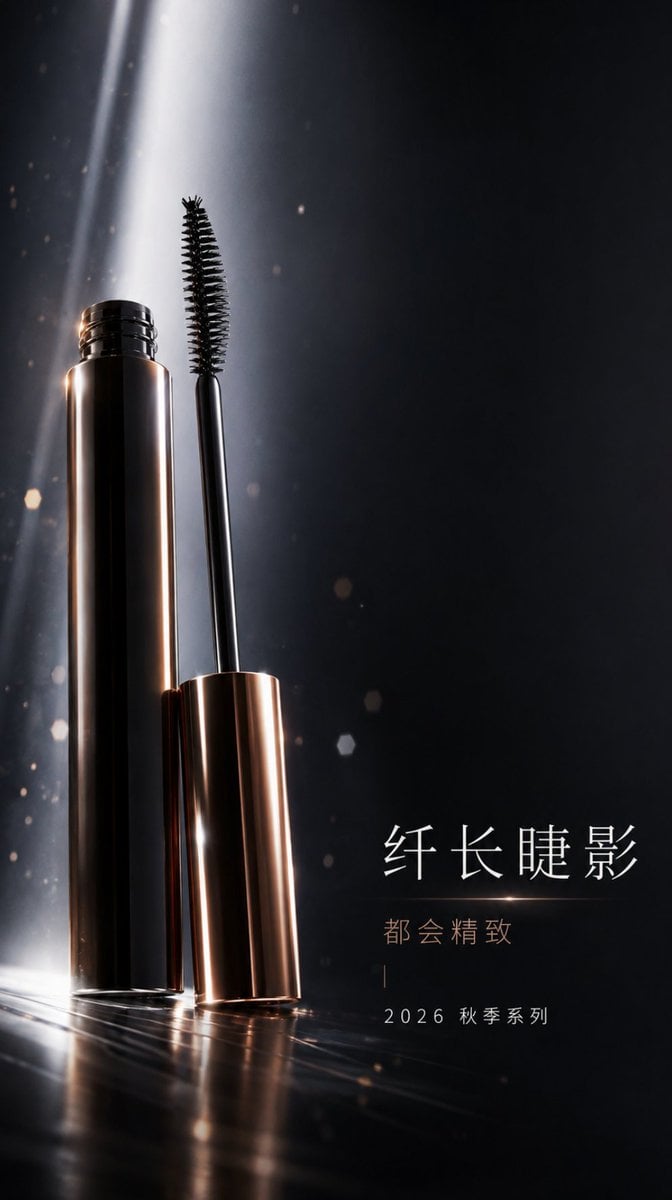 Professional Mascara Brand Key Visual — AI image template example