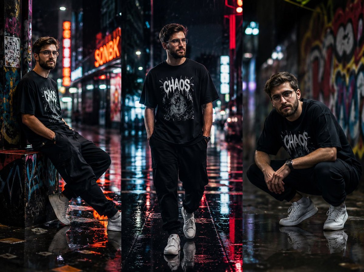 Cinematic Urban Streetwear Portrait — AI image template example