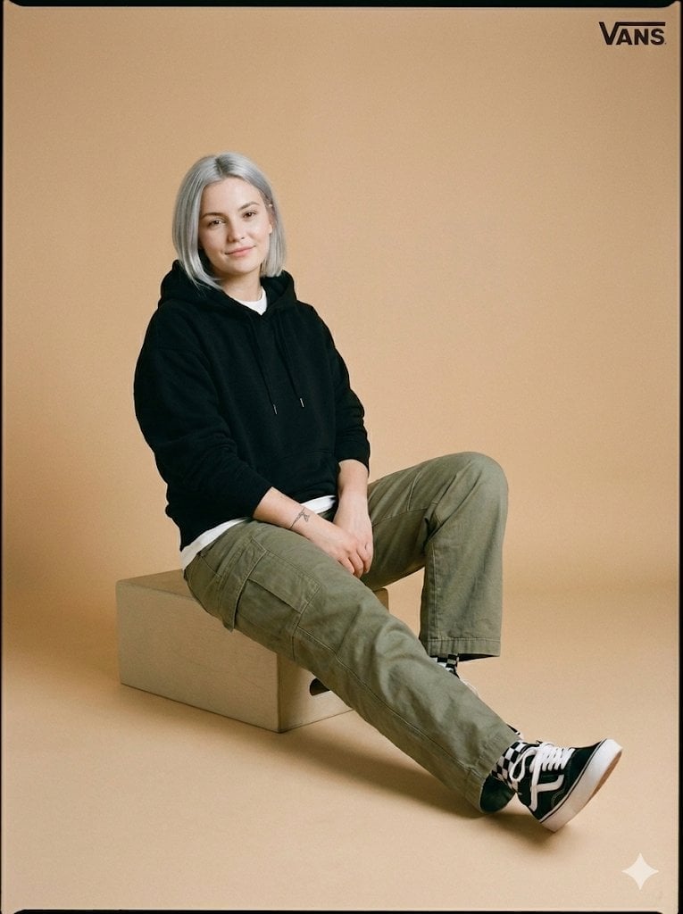 Full-Body Studio Photo in Streetwear
