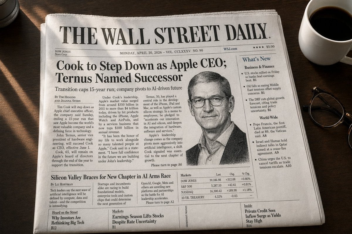 WSJ-Style Business Newspaper Front Page — AI image template example