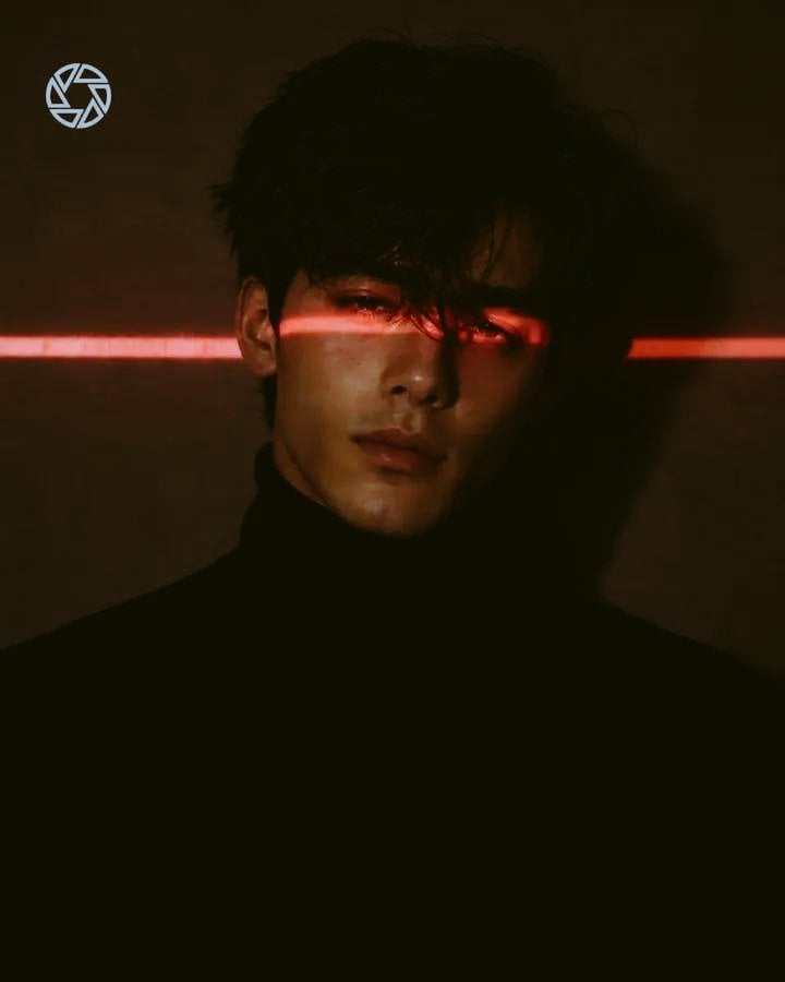 Cyberpunk Laser Eye Editorial Portrait
