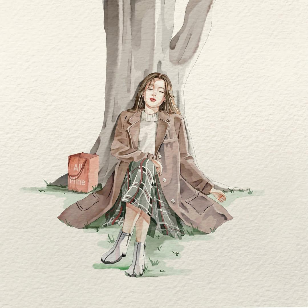 Minimalist Watercolor Anime Portrait Prompt — AI image template example