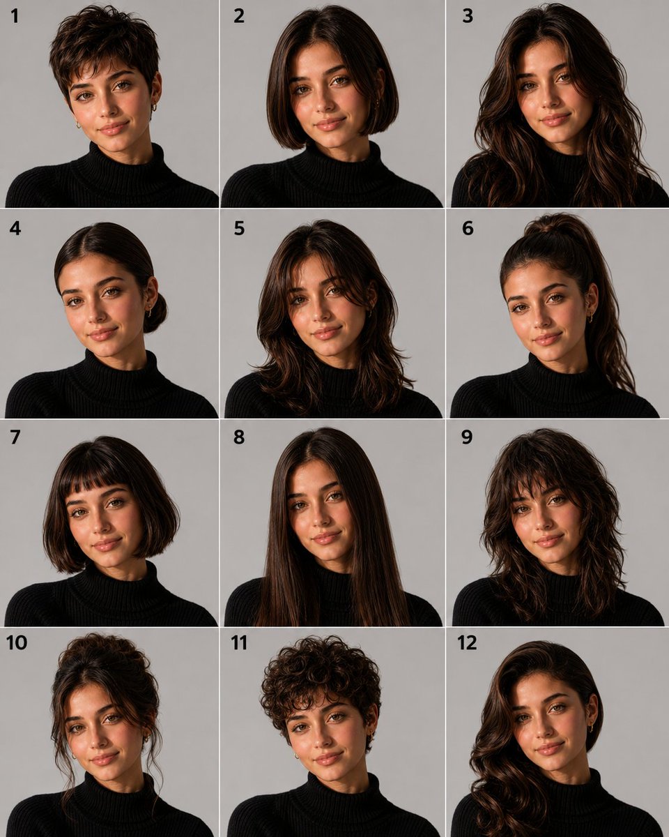 Panel Hairstyle Lookbook Grid