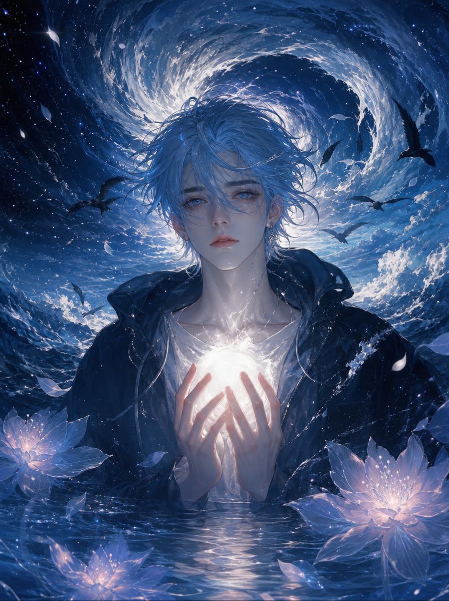 Moonlit Ghost Lotus Anime Portrait