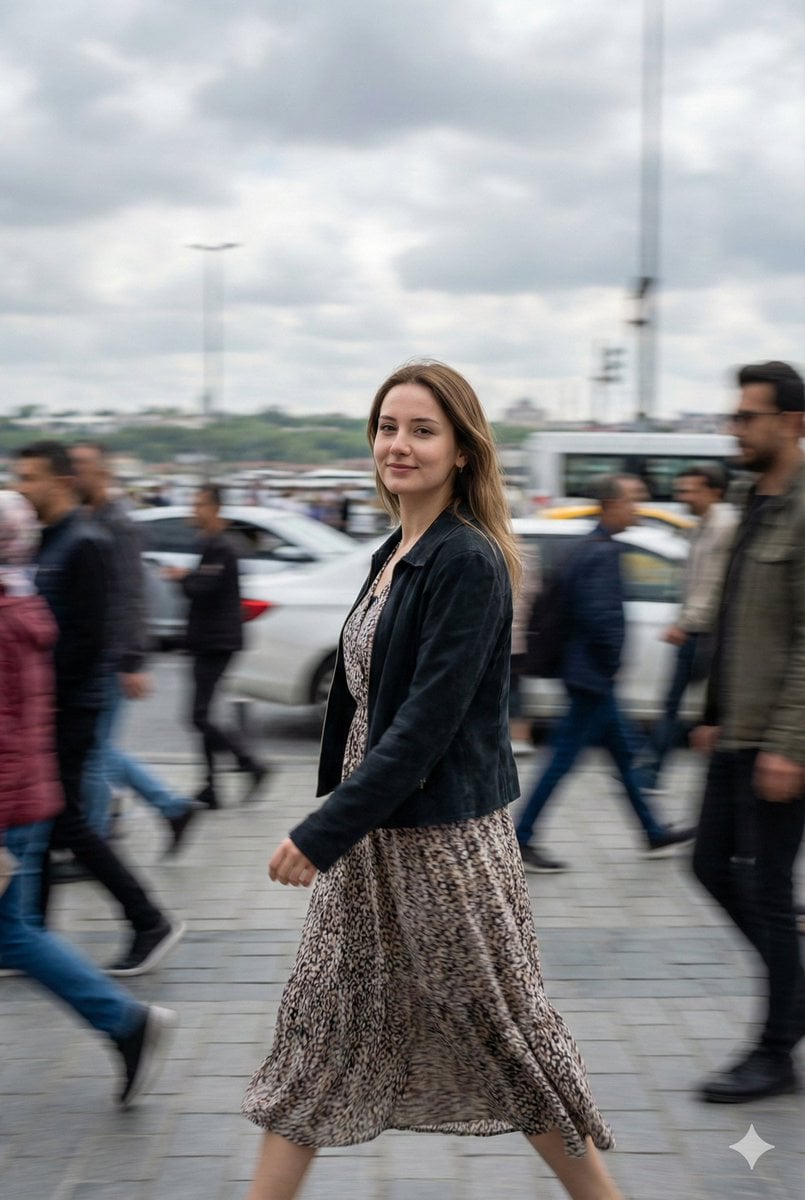 AI-generated sample for “Motion Blur Street Portrait”