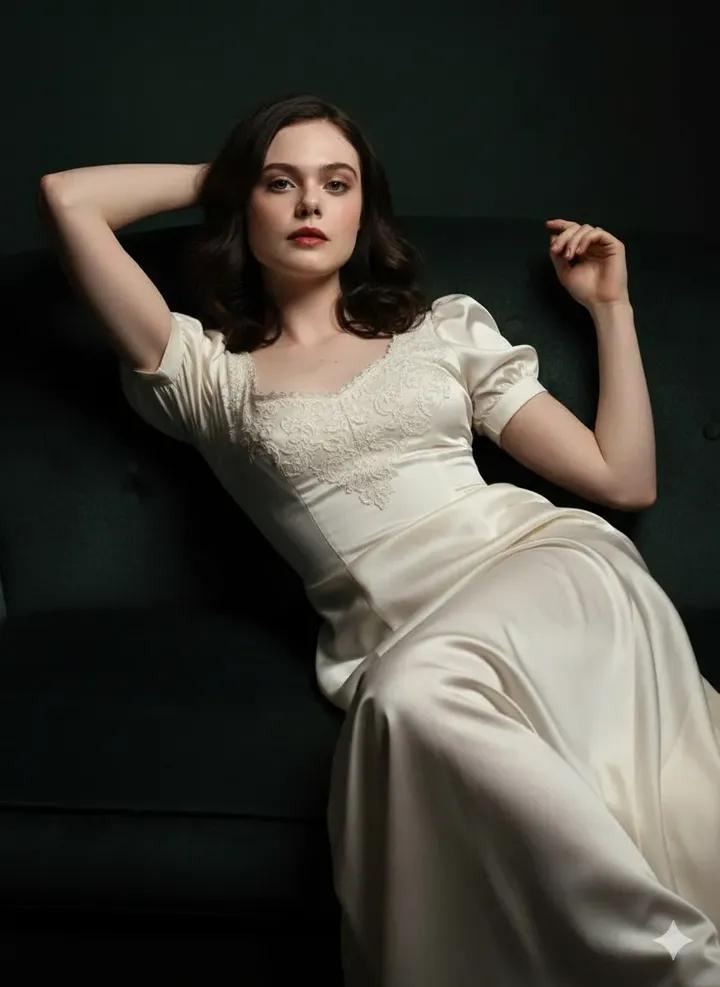 Fine Art Low-Key Portrait in Vintage Dress