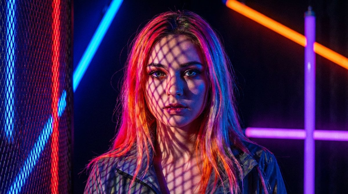 Neon Light High-Contrast Portrait Template