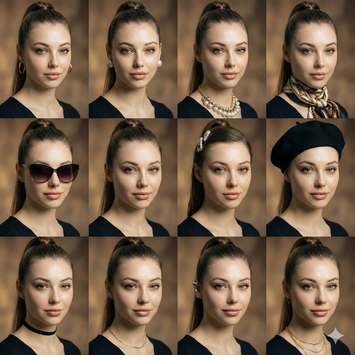 Consistent Facial Symmetry Photo Collage for Accessories