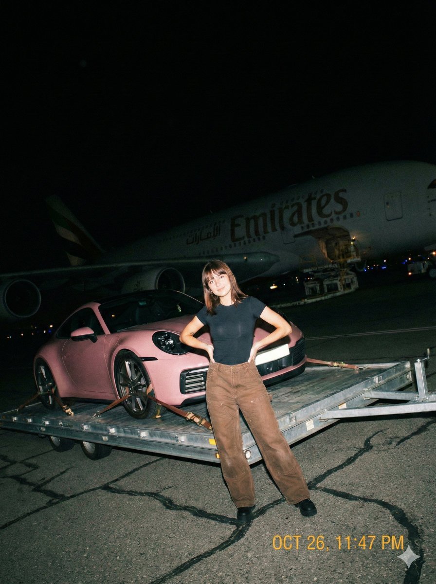 A gritty, handheld iPhone photo taken at night on an airport tarmac