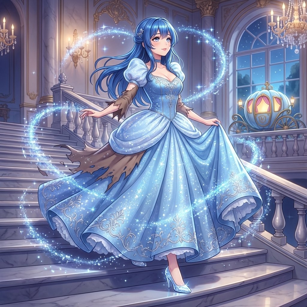 Cinderella Transformation AI Image Prompt