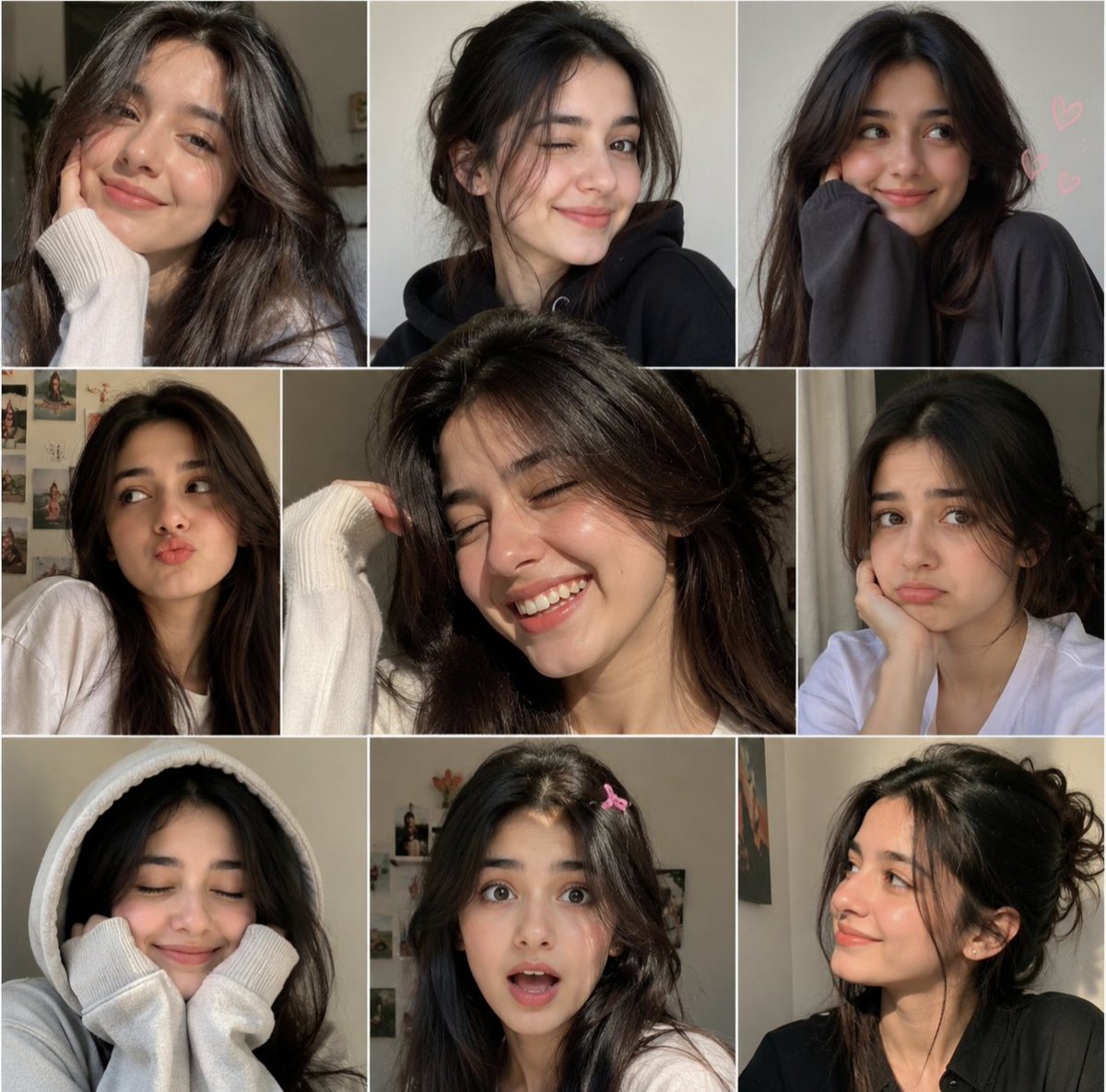 Candid Aesthetic Selfie Collage — AI image template example