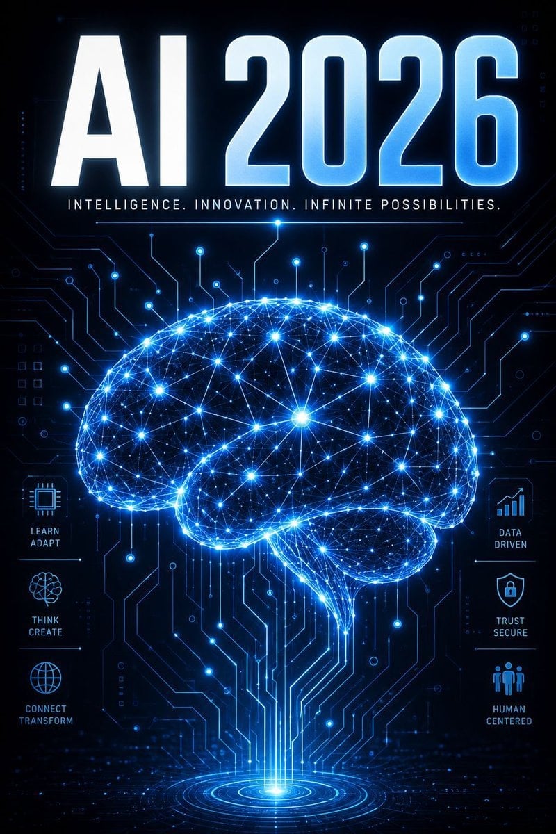 Futuristic AI 2026 Tech Poster