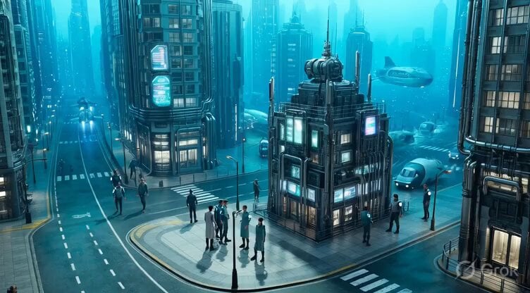 Underwater City Isometric Video Prompt