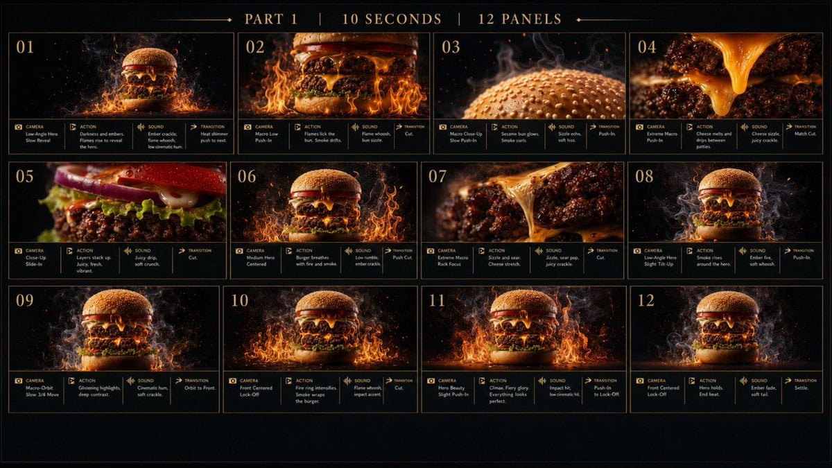 Flaming Burger Storyboard