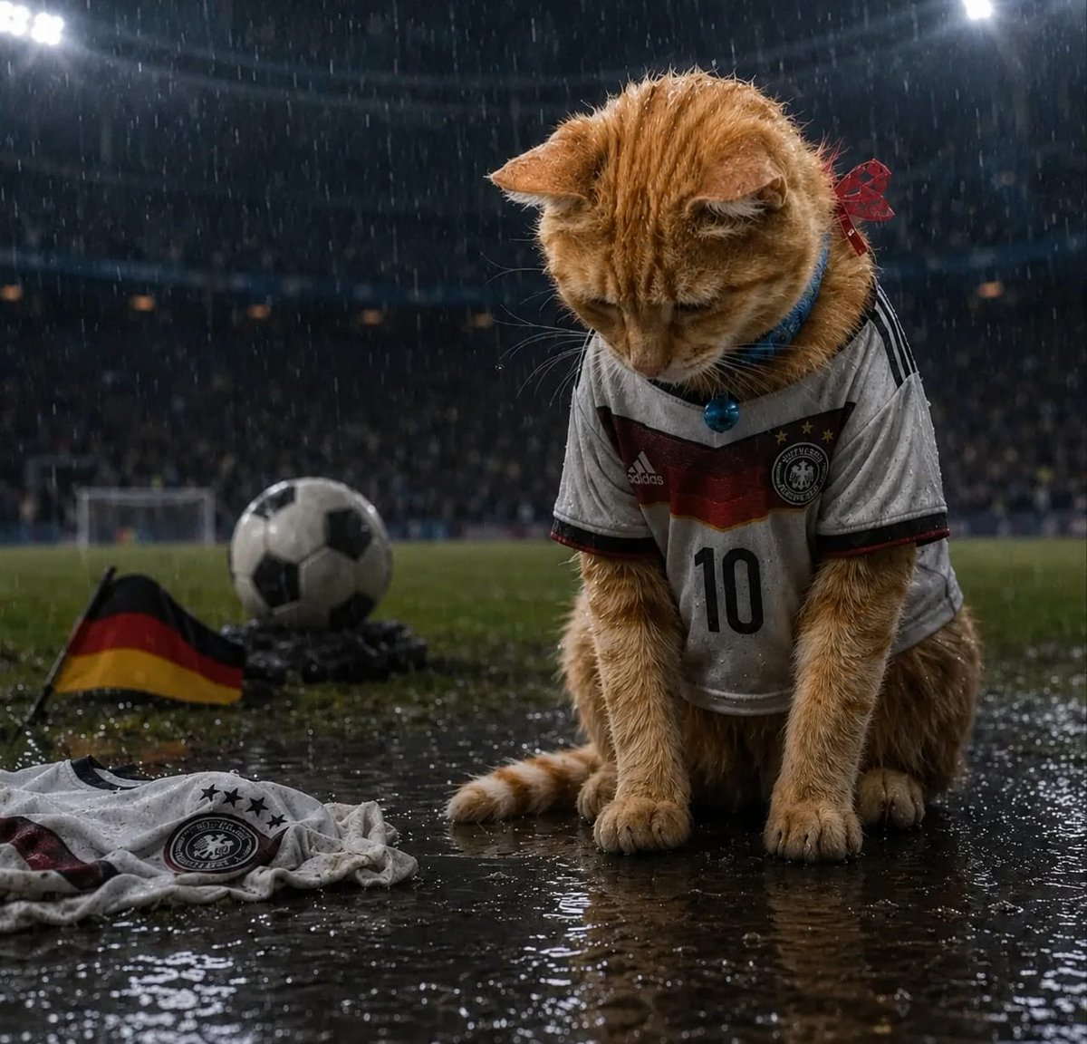 Sad Germany Football Cat — AI image template example