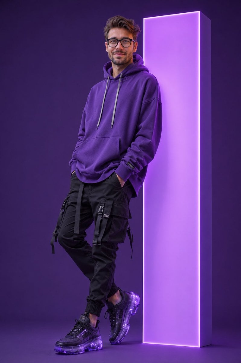 Neon Monolith Streetwear Portrait