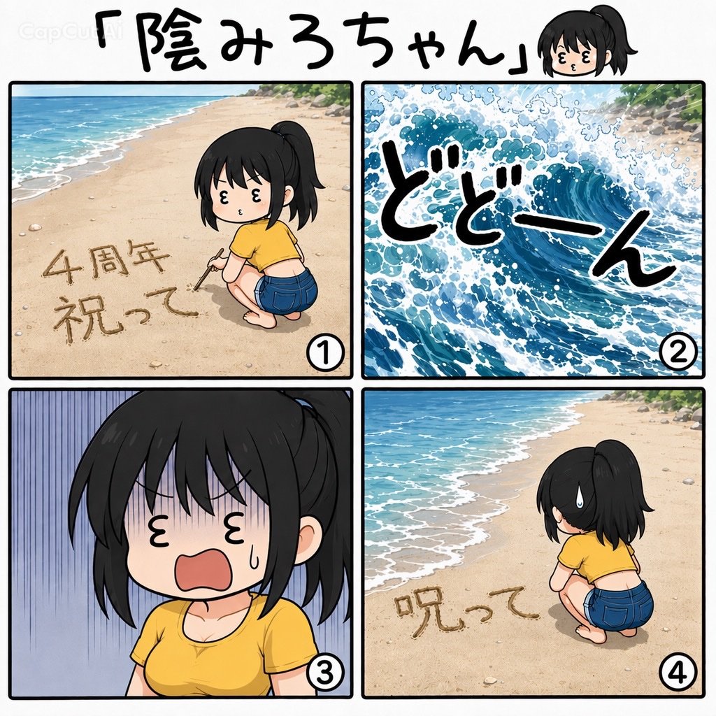 Chibi Beach Ponytail Comic — AI image template example