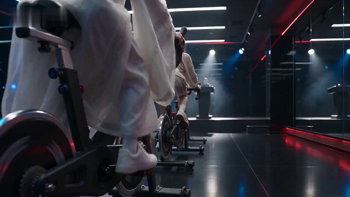 Cinematic Exercise Bike Cavalry Charge Misdirection