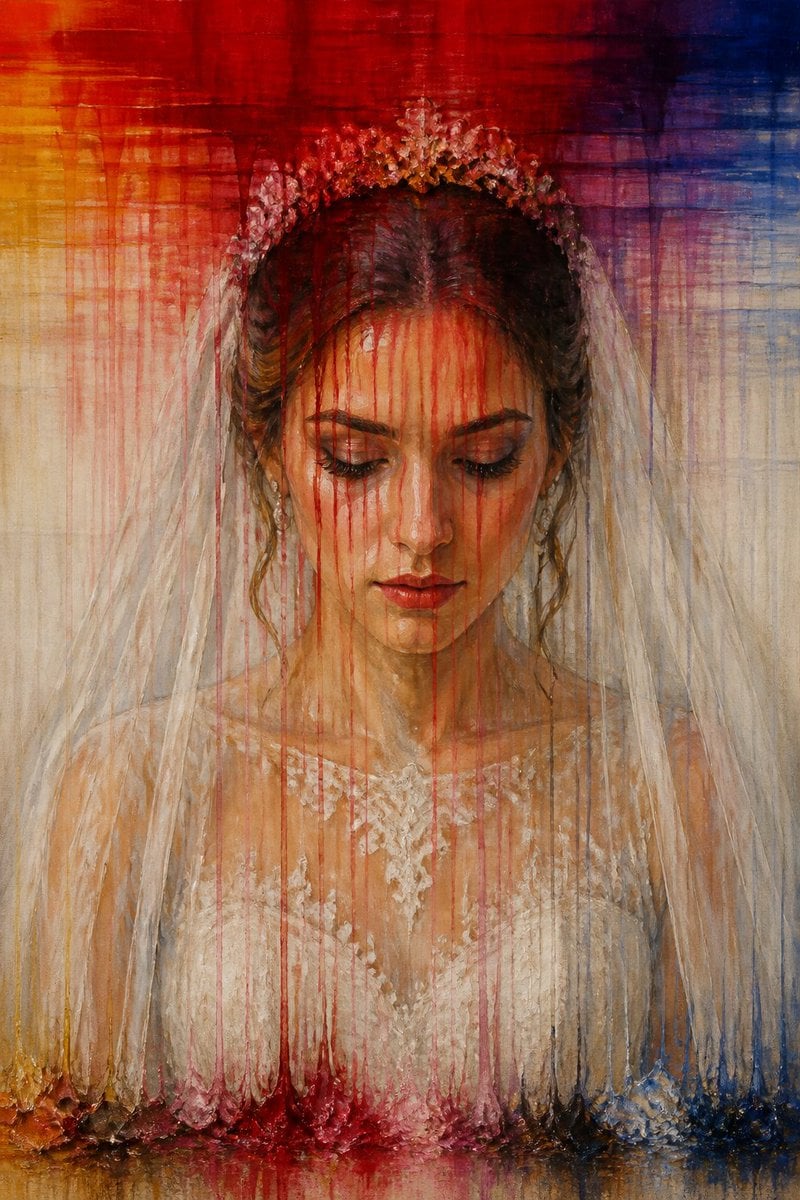 Dissolving Bride Portrait Painting