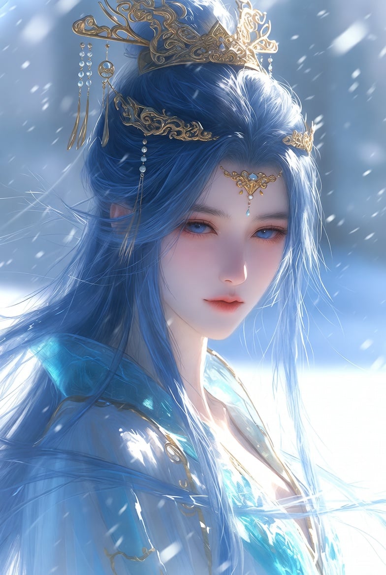 Detailed Cinematic Wuxia Scene Prompt: Dark Raven vs. Azure Frost