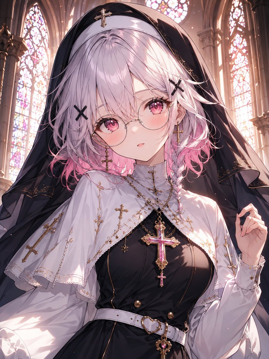 Gothic Nun Cathedral Portrait — AI image template example