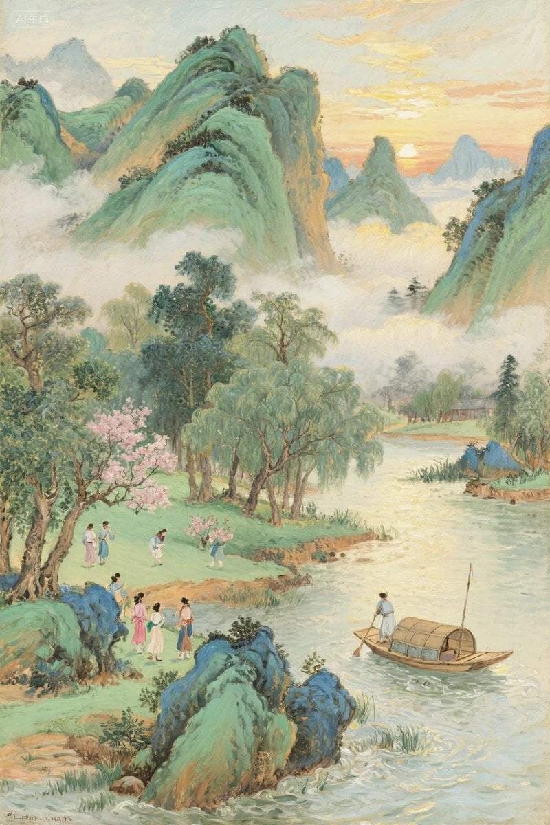 Pastel Chinese Landscape Expansion