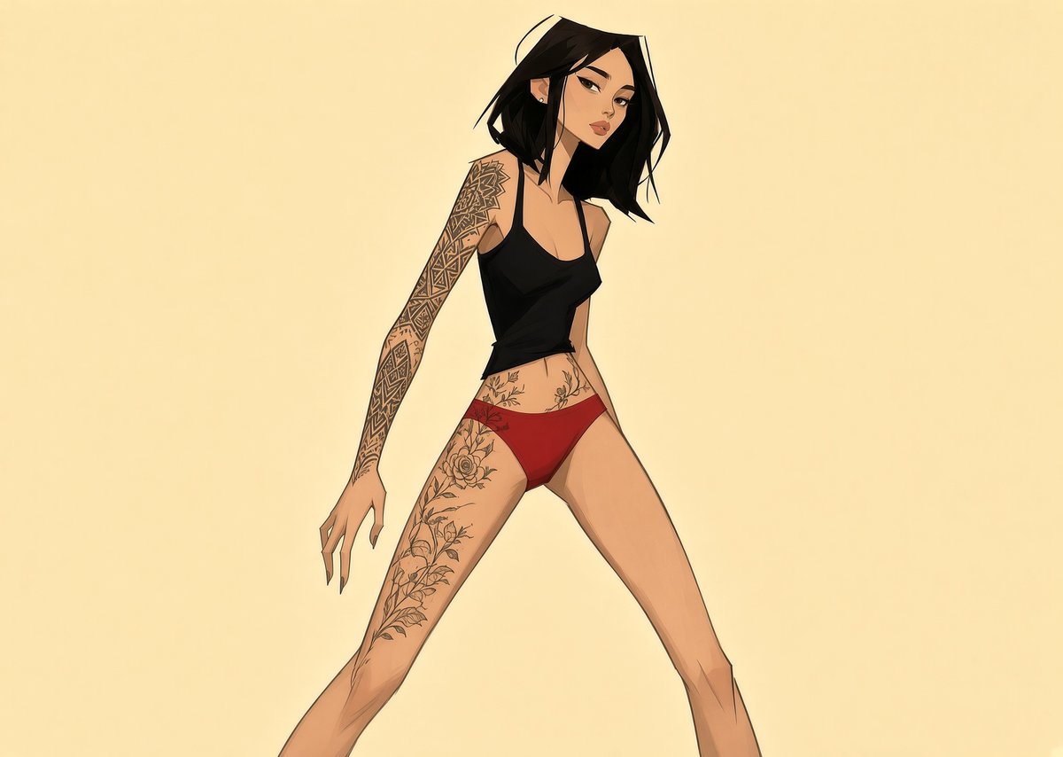 High-Fashion Character Concept Sheet reference image 1