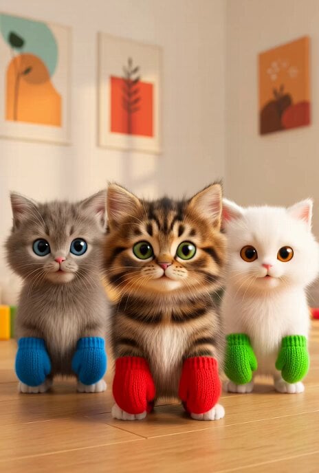 Dancing Kittens with Mittens