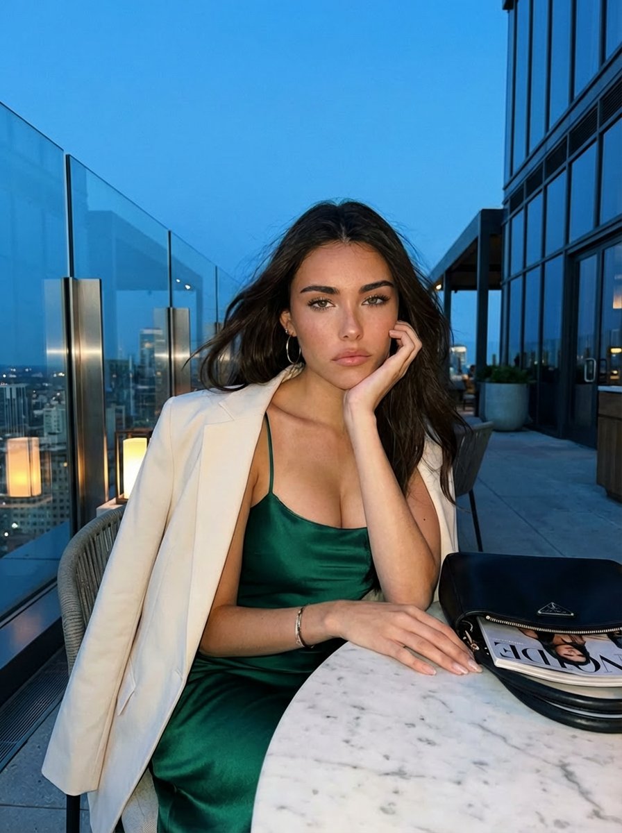 Blue Hour Rooftop Portrait