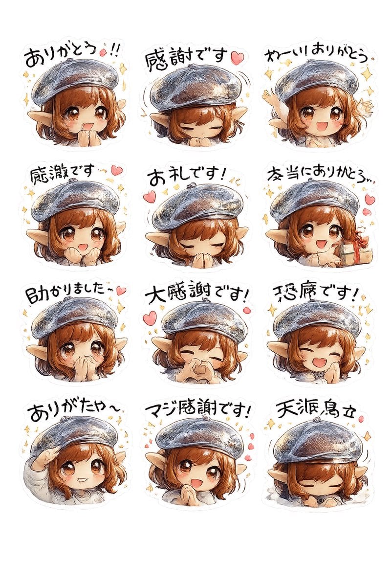 Elf Girl Thank-You Sticker Sheet