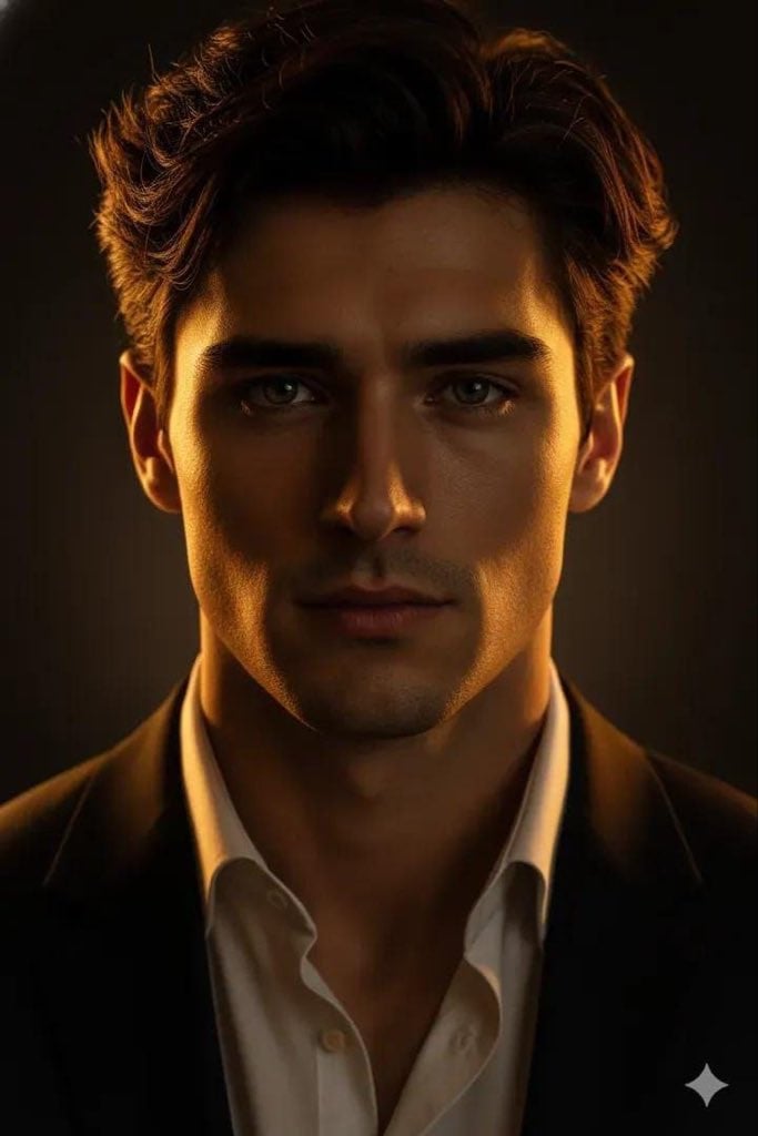 AI-generated sample for “Cinematic Low-Key Portrait”