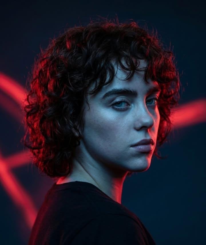 Red Rim Lighting Cinematic Portrait