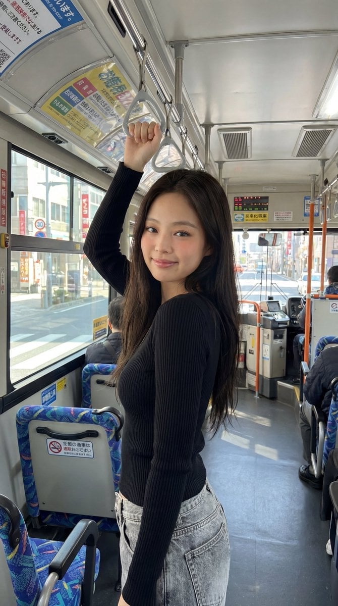 Korean Girl Japanese Bus Travel