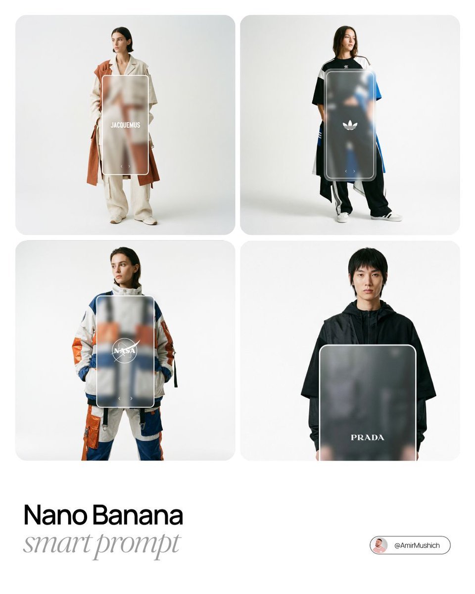 A high-end editorial lookbook image with a UI overlay layer