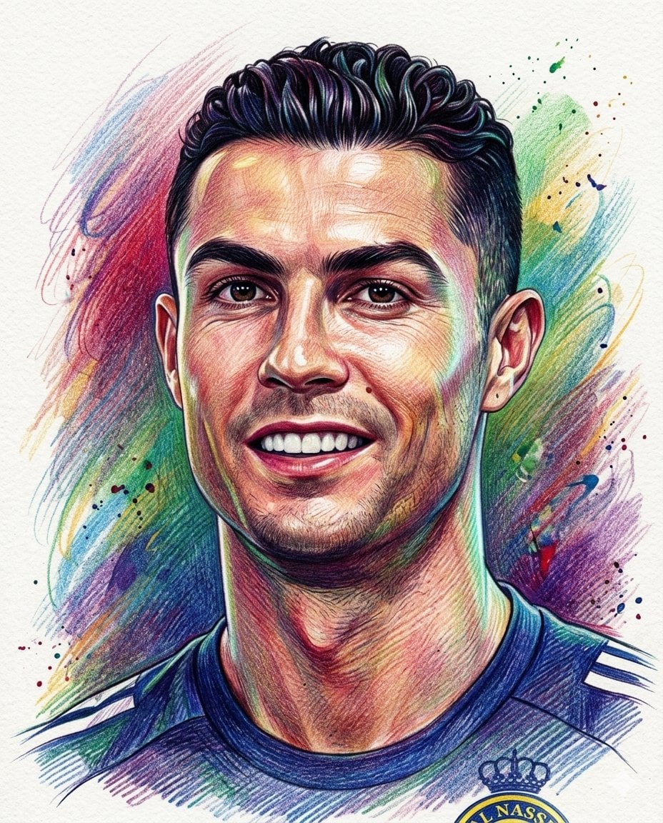 Realistic Colored Pencil Portrait — AI image template example