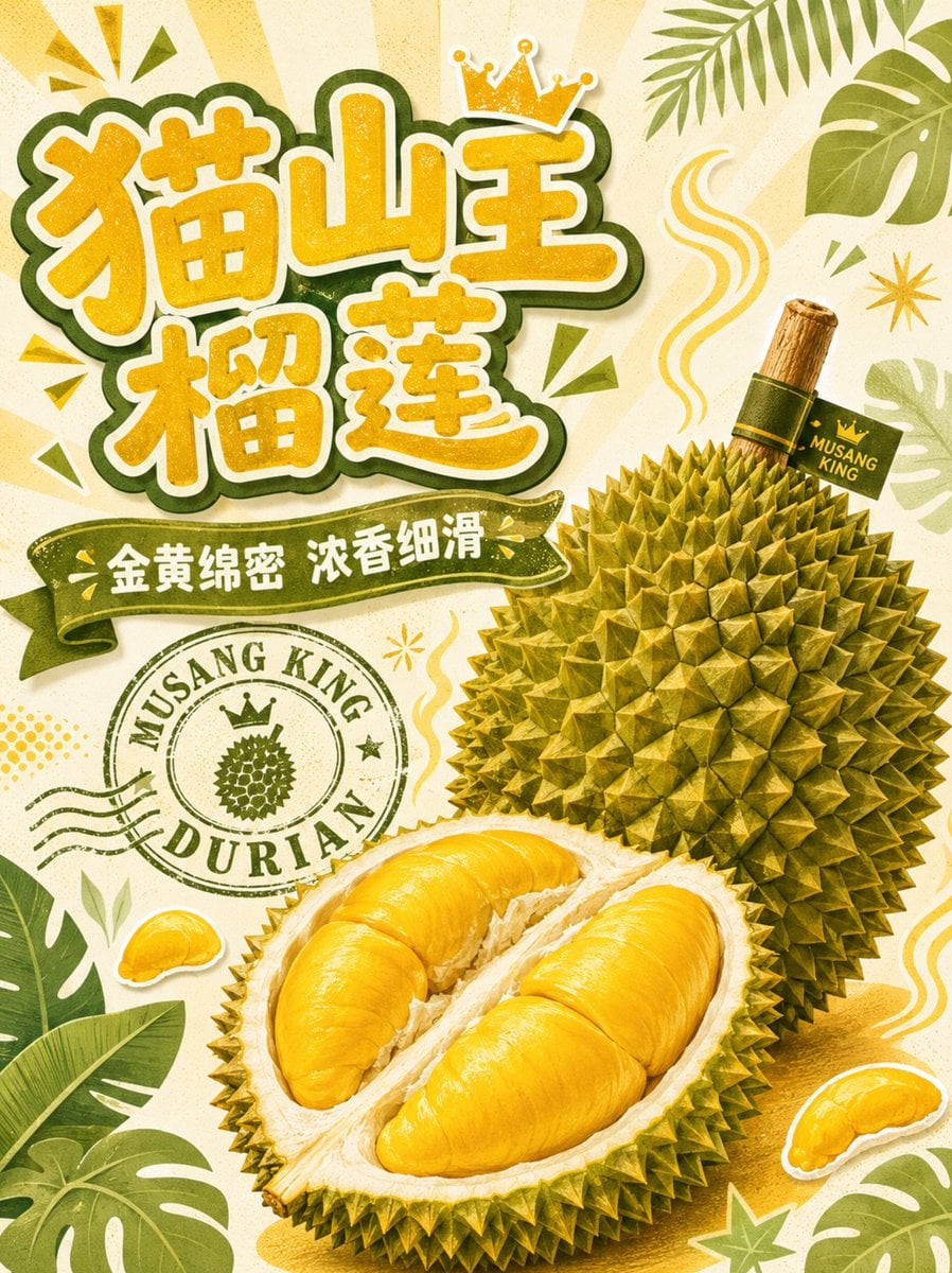 Musang King Durian Commercial Poster