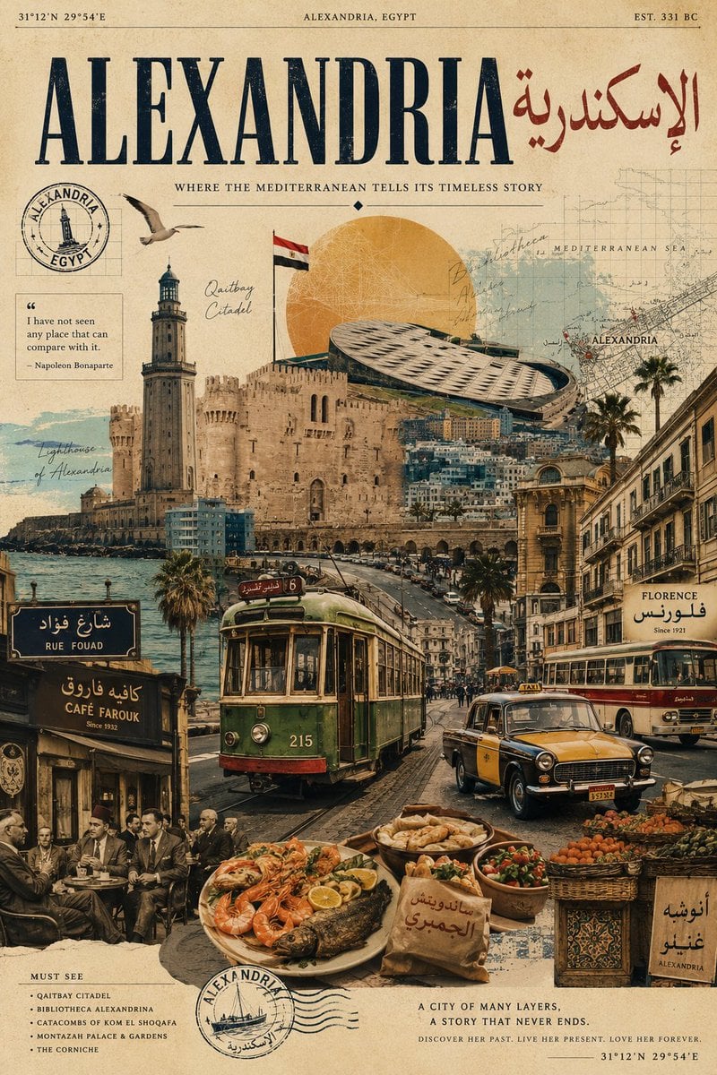 Vintage Alexandria Travel Poster