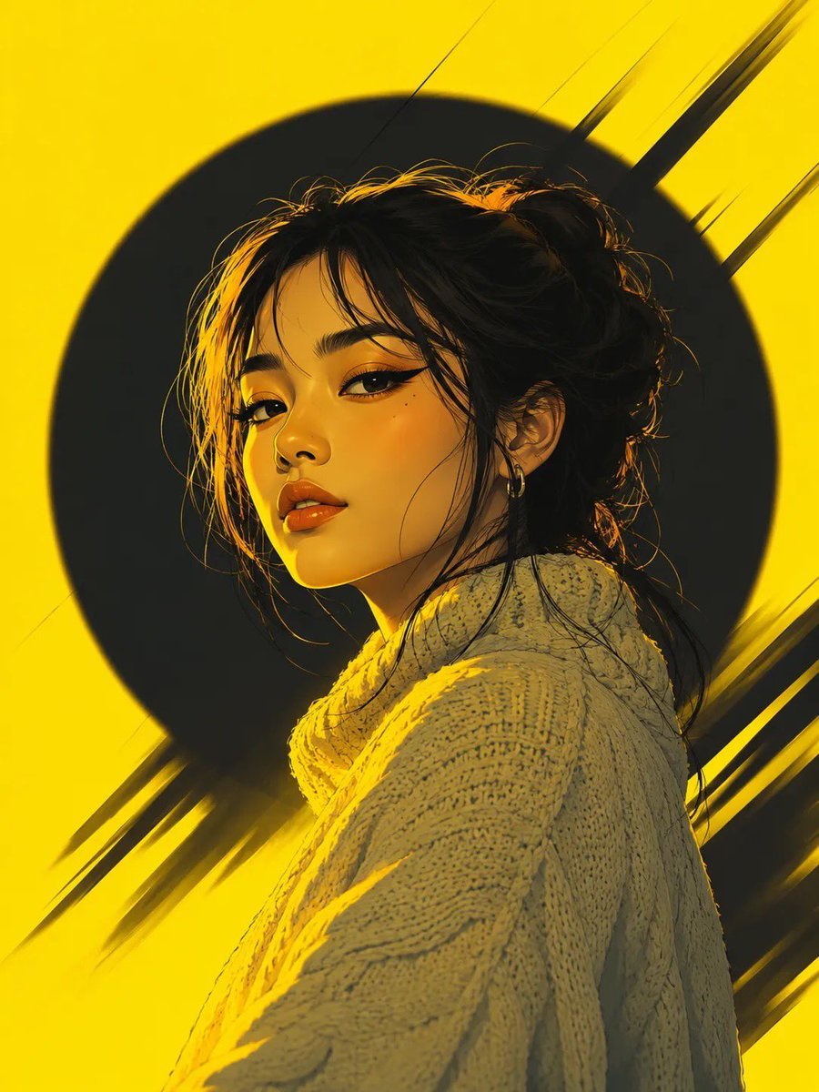 Modern Japanese Digital Art Portrait reference image 1