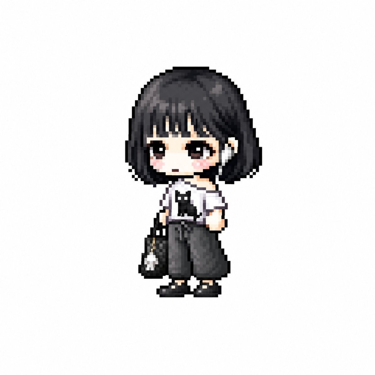 Censored Chibi Pixel Girl — AI image template example