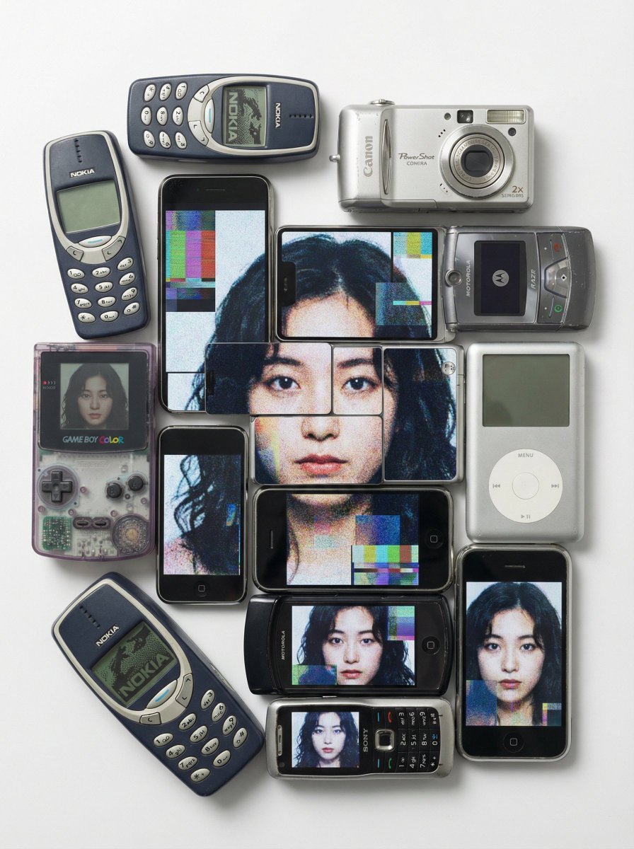 Y2K Tech Collage Portrait