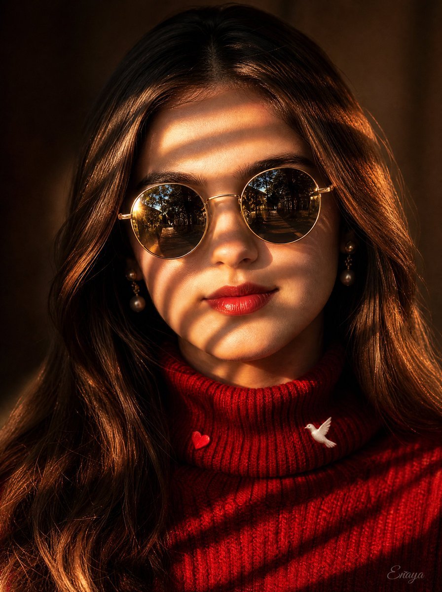 Golden Hour Sunglasses Portrait — AI image template example