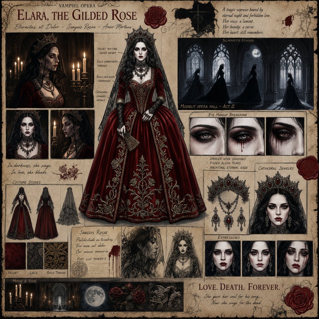 Dark Gothic Vampire Opera Character Design