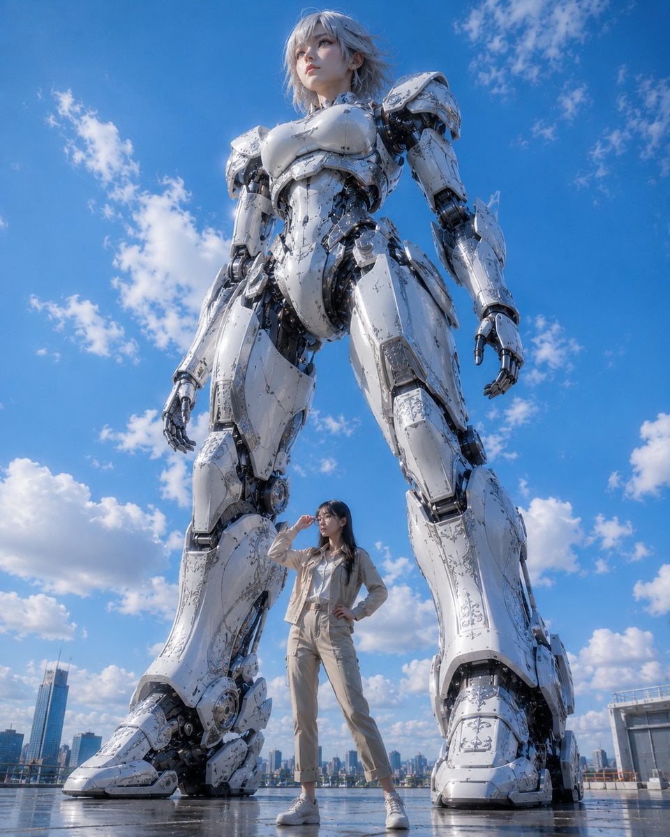 Giant Robot and Pilot Mecha Armor — AI image template example