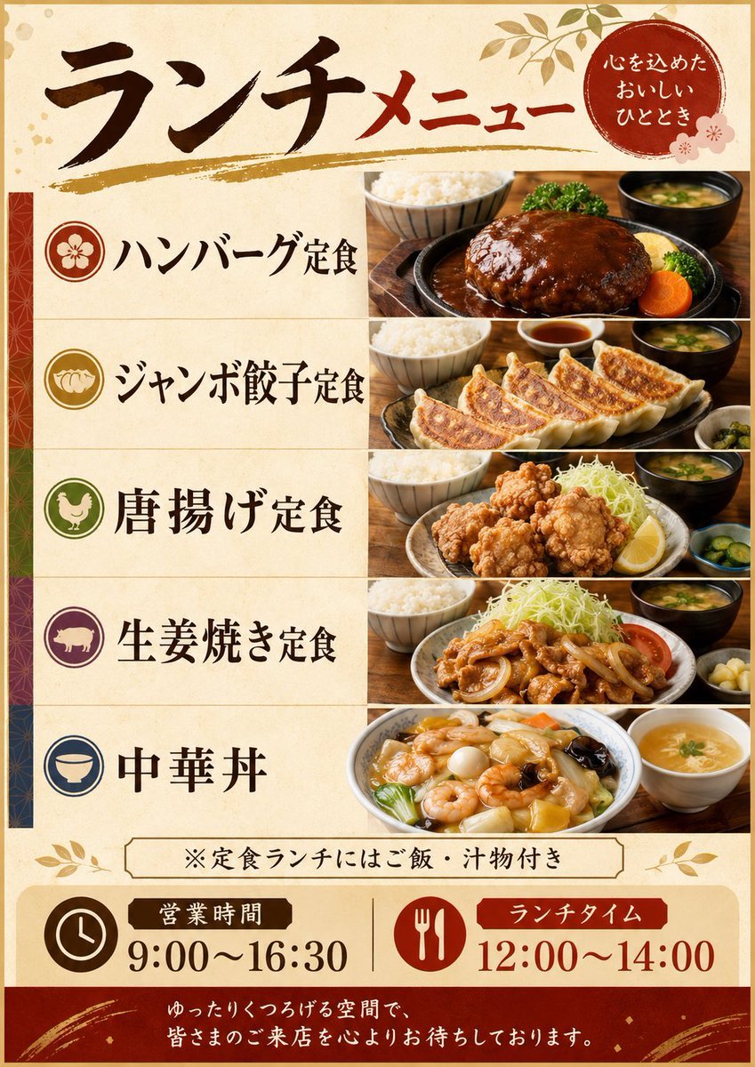 Japanese Lunch Menu Poster
