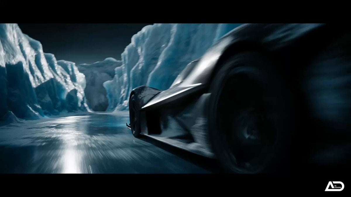 Futuristic Ice Canyon Racer Sequence
