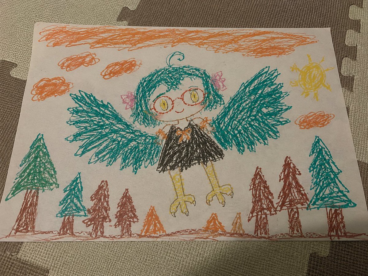 Polished Child Crayon Drawing Photo — AI image template example